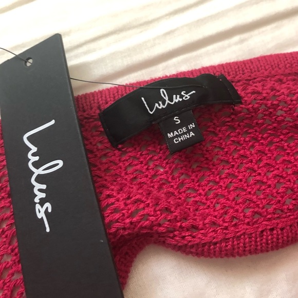 Lulus, Size Small Only The Best Berry Knit Long Sleeve Backless Mini Dress - Picture 7 of 8